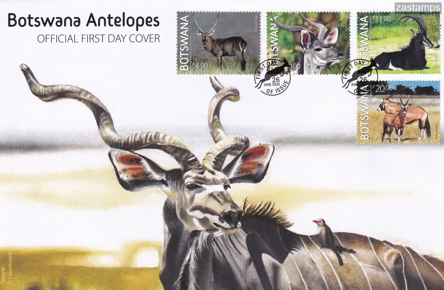 Botswana 2025 Antelopes, Mammals, FDC Botswana 2025 Antelopes, Mammals, FDC
