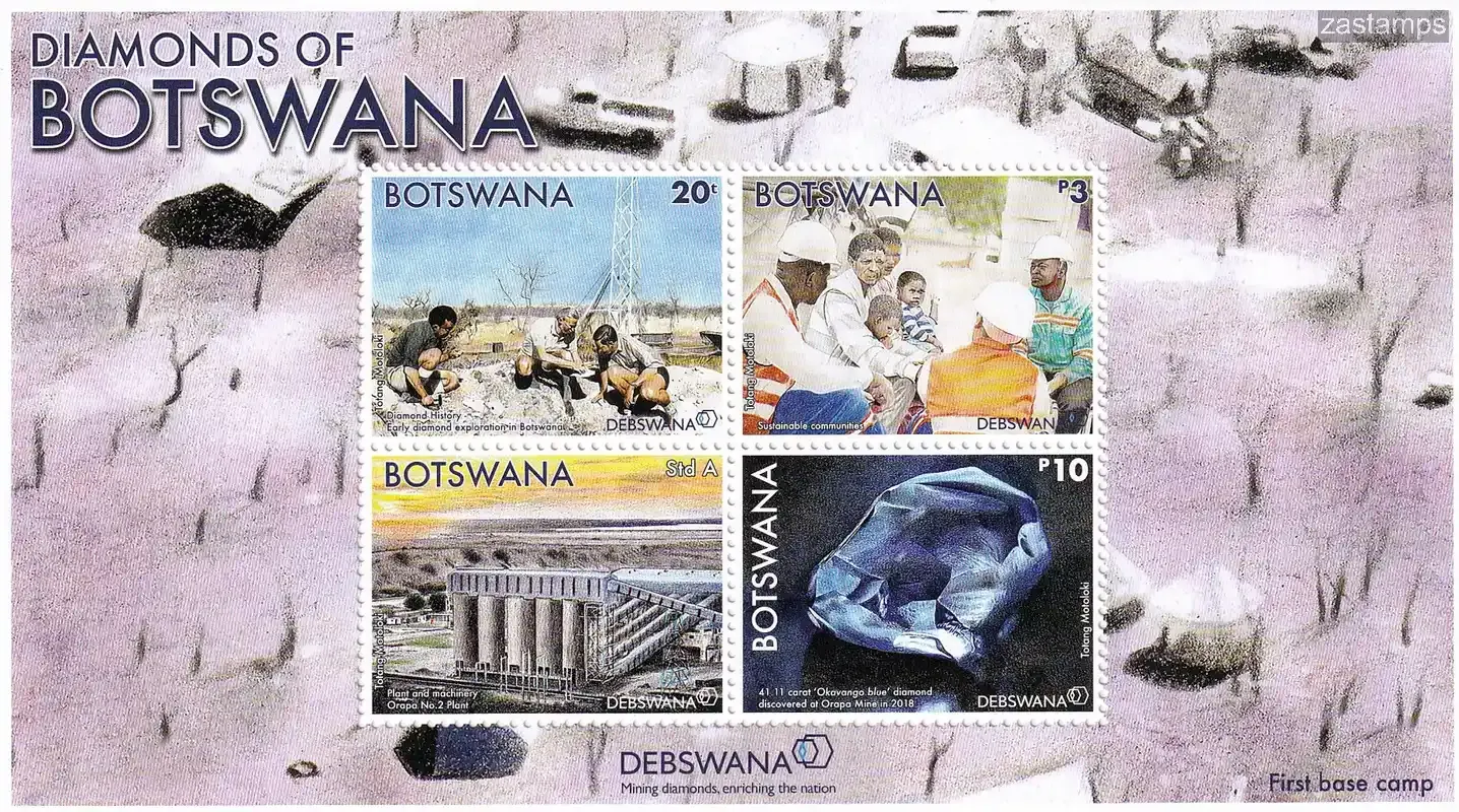 Botswana 2023 Diamond Industry. (ss/v4). MNH(**) Botswana 2023 Diamond Industry. (ss/v4). MNH(**)