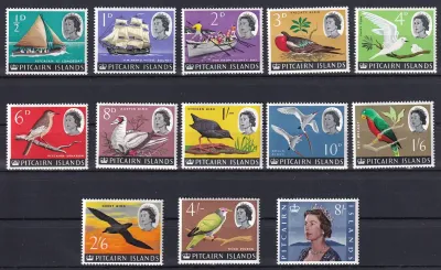 Pitcairn Islands 1964 Ships and Birds QEII. MNH