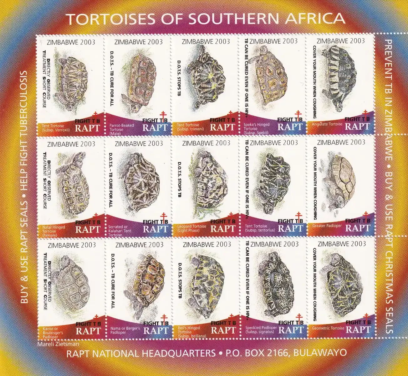 Zimbabwe 2003 RAPT "Tortoises of Southern Africa". Sheet. MNH(**) Zimbabwe 2003 RAPT "Tortoises of Southern Africa". Sheet. MNH(**)