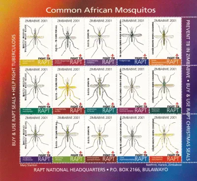 Zimbabwe 2001 RAPT "Spiders of Southern Africa". Sheet. MNH(**) Zimbabwe 2001 RAPT "Spiders of Southern Africa". Sheet. MNH(**)