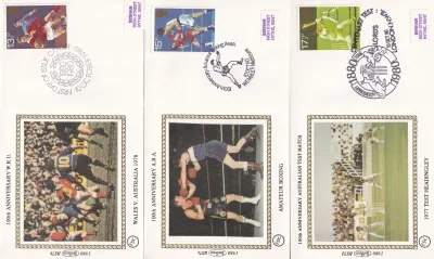 Great Britain 1980 Sport. Set of 4 Silk Covers Great Britain 1980 Sport. Set of 4 Silk Covers