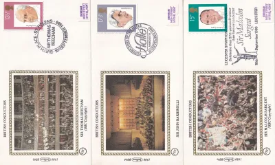 Great Britain 1980 Music Conductors. Set of 5 Silk Covers Great Britain 1980 Music Conductors. Set of 5 Silk Covers