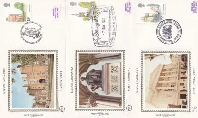 Great Britain 1980 London Landmarks. Set of 5 Silk Covers Great Britain 1980 London Landmarks. Set of 5 Silk Covers