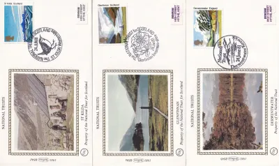 Great Britain 1981, National Trust. Set of 5 Silk Covers Great Britain 1981, National Trust. Set of 5 Silk Covers