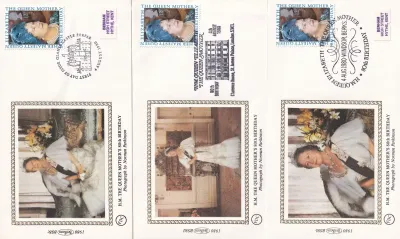 Great Britain 1980 Queen Elizabeth. Set of 4 Silk Covers Great Britain 1980 Queen Elizabeth. Set of 4 Silk Covers