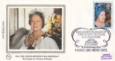 Great Britain 1980 Queen Elizabeth. Set of 4 Silk Covers