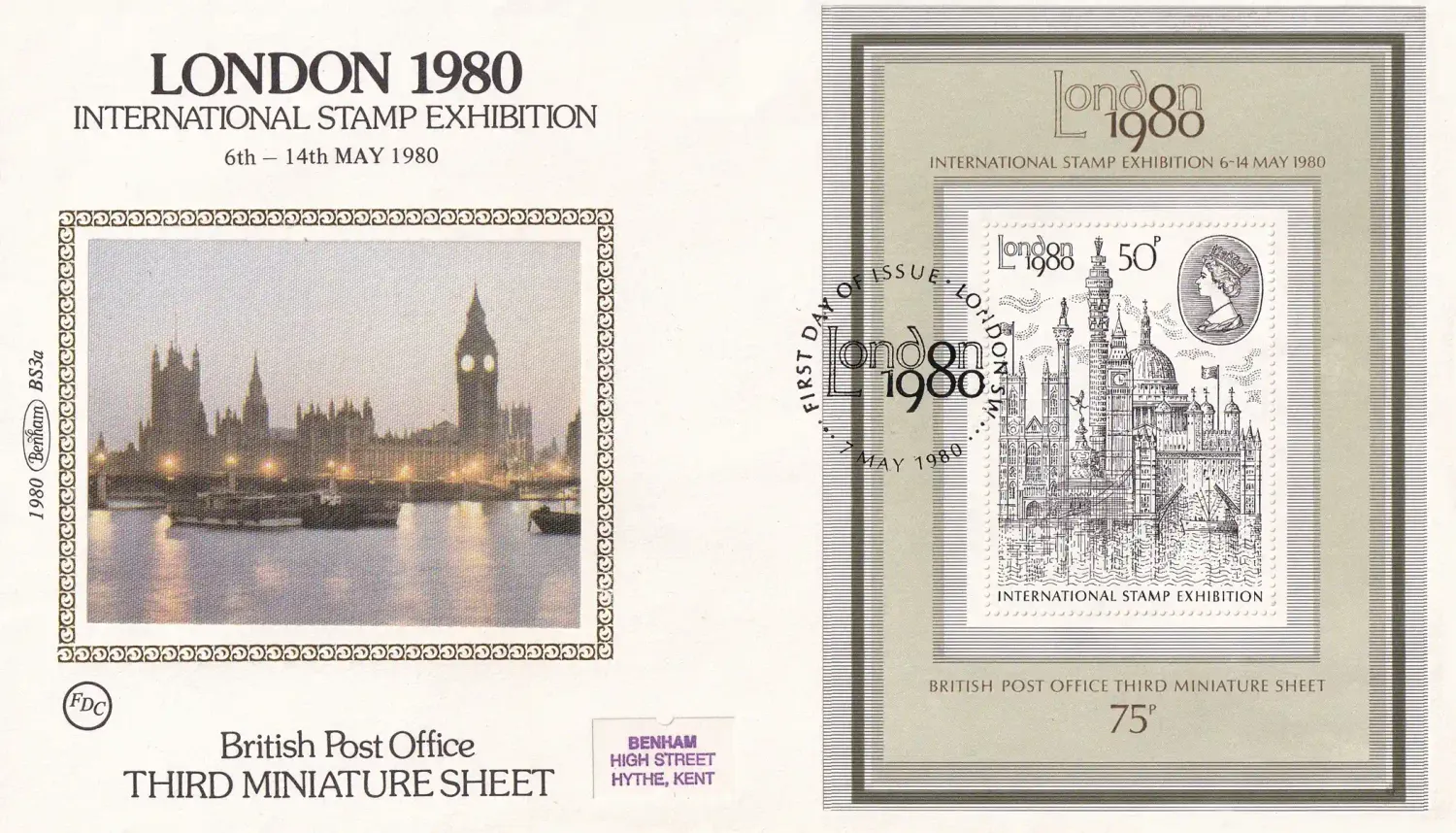 Great Britain 1980 London Stamp Exhibition. Silk Cover Great Britain 1980 London Stamp Exhibition. Silk Cover
