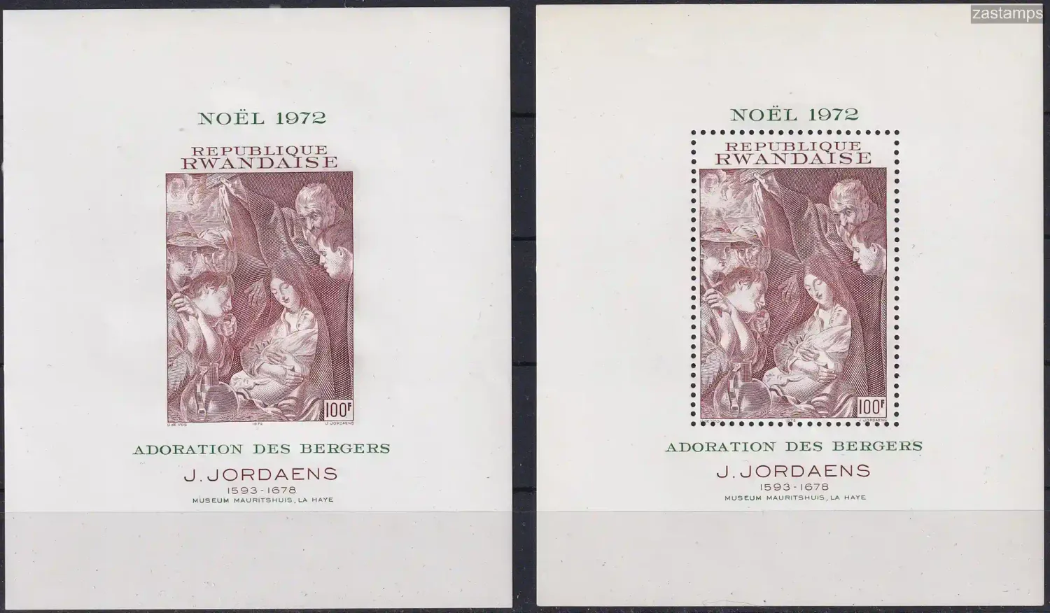 Rwanda 1972 Christmas. 2 x M/Sheets. Perf & Imperf. MNH(**) Rwanda 1972 Christmas. 2 x M/Sheets. Perf & Imperf. MNH(**)