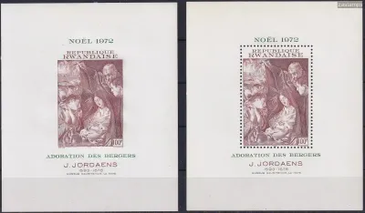 Rwanda 1972 Christmas. 2 x M/Sheets. Perf & Imperf. MNH(**) Rwanda 1972 Christmas. 2 x M/Sheets. Perf & Imperf. MNH(**)
