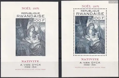 Rwanda 1971 Christmas. 2 x M/Sheets. Perf & Imperf. MNH(**) Rwanda 1971 Christmas. 2 x M/Sheets. Perf & Imperf. MNH(**)