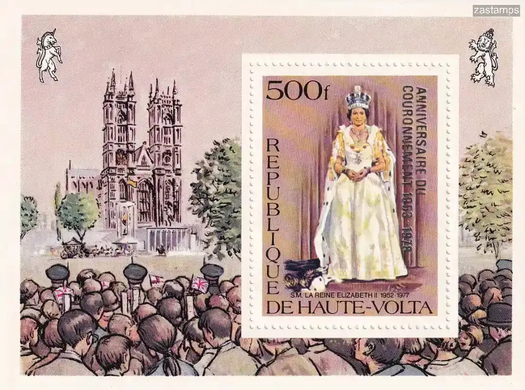 Upper Volta 1978 The 25th Anniv of the Coronation of Queen Elizabeth II (ss/v1). MNH(**) Upper Volta 1978 The 25th Anniv of the Coronation of Queen Elizabeth II (ss/v1). MNH(**)
