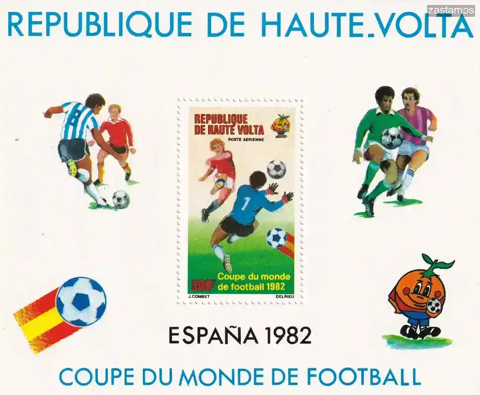 Upper Volta 1982 Airmail - Football World Cup - Spain (ss/v1). MNH(**) Upper Volta 1982 Airmail - Football World Cup - Spain (ss/v1). MNH(**)