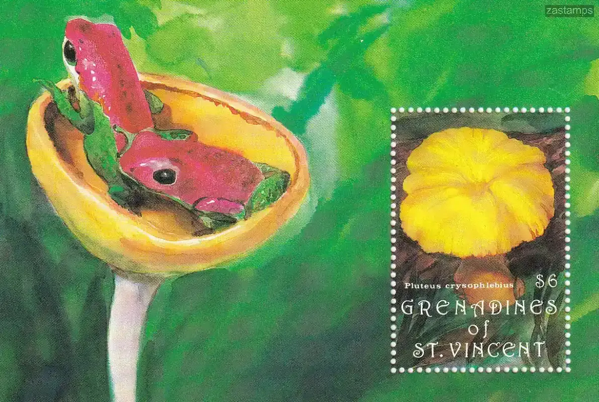 Grenadines of St. Vincent 1992 Fungi, Mushrooms (ss/v1). MNH(**) Grenadines of St. Vincent 1992 Fungi, Mushrooms (ss/v1). MNH(**)