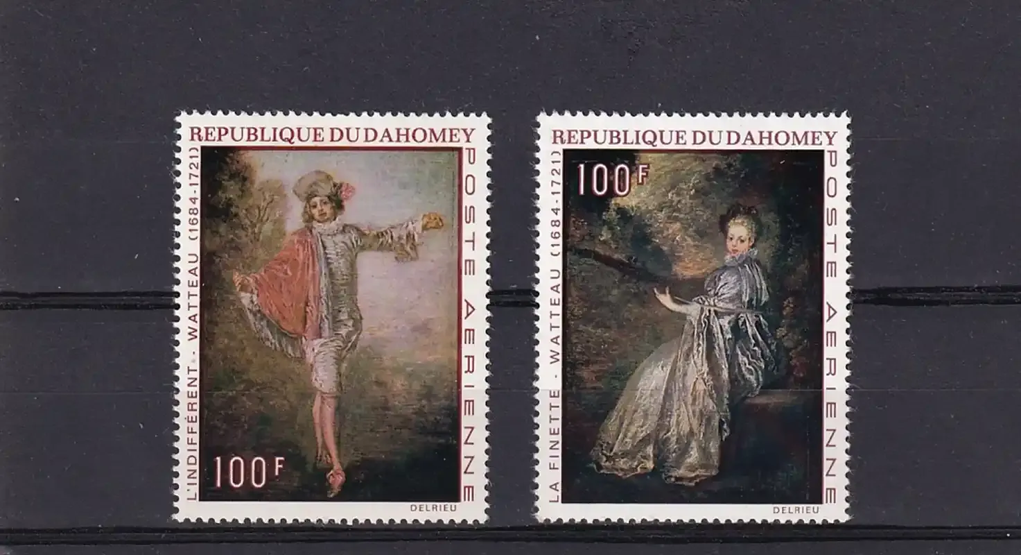 Dahomey 1971 Airmail - The 250th Anniversary of the Death of Jean-Antoine Watteau, 1684-1721. MNH(**) Dahomey 1971 Airmail - The 250th Anniversary of the Death of Jean-Antoine Watteau, 1684-1721. MNH(**)