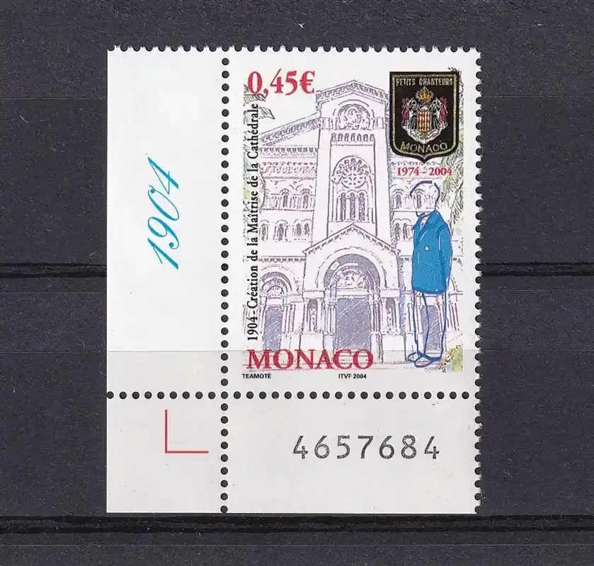 Monaco 2004 The 100th Anniversary of the Monaco Cathedral Church Choir. MNH (**) Monaco 2004 The 100th Anniversary of the Monaco Cathedral Church Choir. MNH (**)