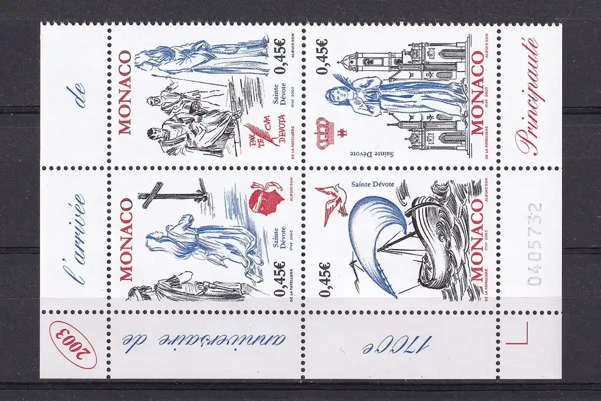 Monaco 2003 The 1700th Anniversary of the Arrival of the Remains of St. Devote to Monaco. MNH (**) Monaco 2003 The 1700th Anniversary of the Arrival of the Remains of St. Devote to Monaco. MNH (**)