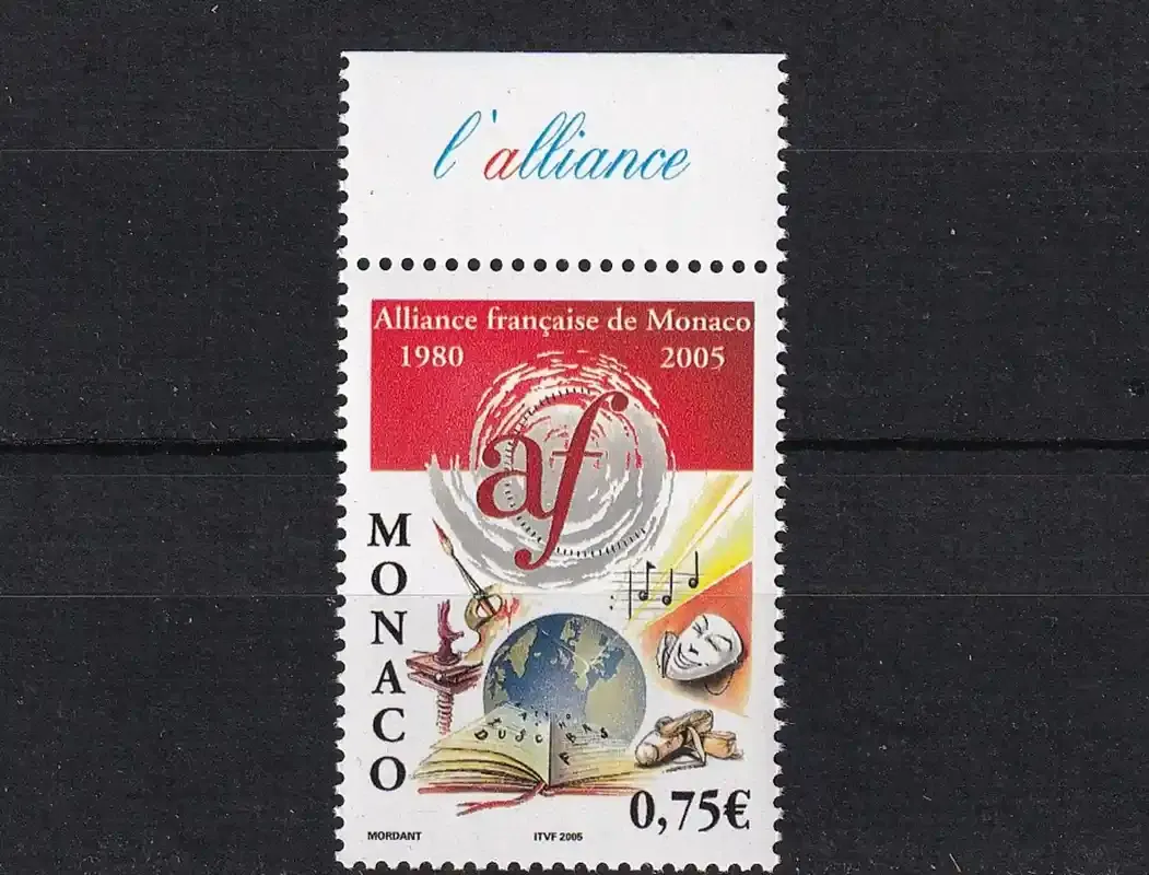 Monaco 2004 postage stamp celebrating the 25th anniversary of the Alliance Française de Monaco-MNH(**)