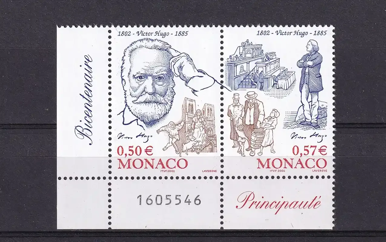 Monaco 2002 The 200th Anniv of the Birth of Victor Hugo, 1802-1885-MNH(**) Monaco 2002 The 200th Anniv of the Birth of Victor Hugo, 1802-1885-MNH(**)