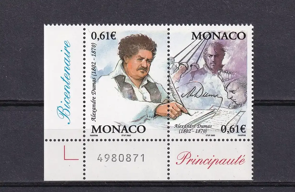 Monaco 2002 The 200th Anniv of the Birth of Alexandre Dumas, 1802-1870-MNH(**) Monaco 2002 The 200th Anniv of the Birth of Alexandre Dumas, 1802-1870-MNH(**)