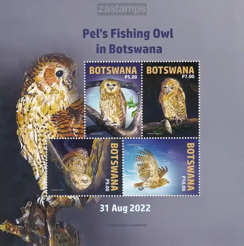 Botswana 2022 Pel's Fishing Owl. (ss/v4) MNH(**) Botswana 2022 Pel's Fishing Owl. (ss/v4) MNH(**)