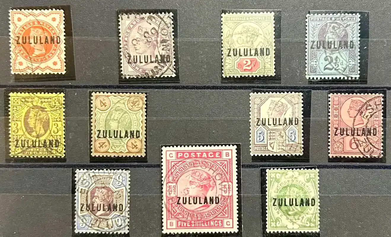 Zululand 1888 -1893 Great Britain Postage Stamps Overprinted "ZULULAND". Used Set. Very Fine. Zululand 1888 -1893 Great Britain Postage Stamps Overprinted "ZULULAND". Used Set. Very Fine.