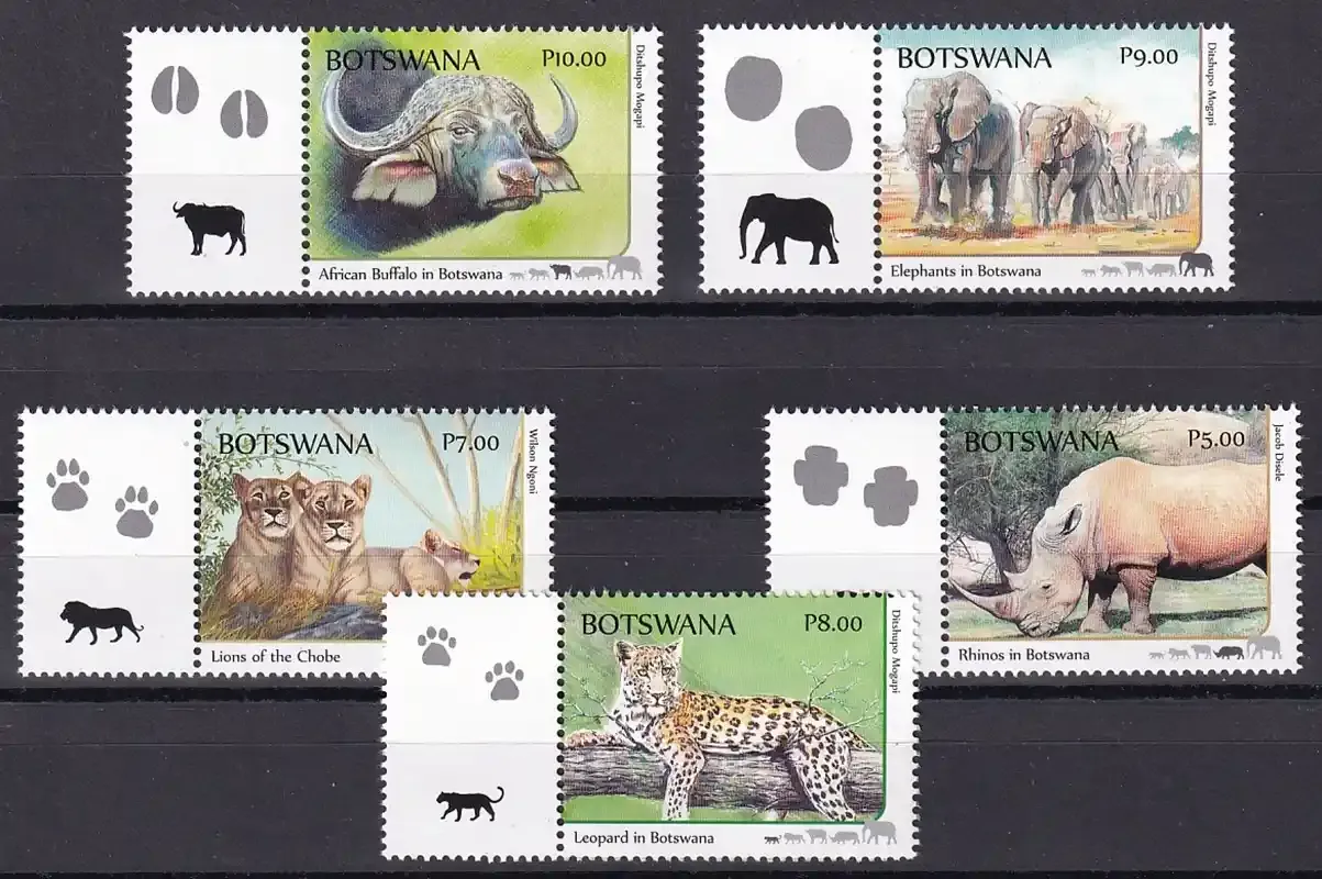 Botswana 2018 Big Five, Mammals. MNH Botswana 2018 Big Five, Mammals. MNH