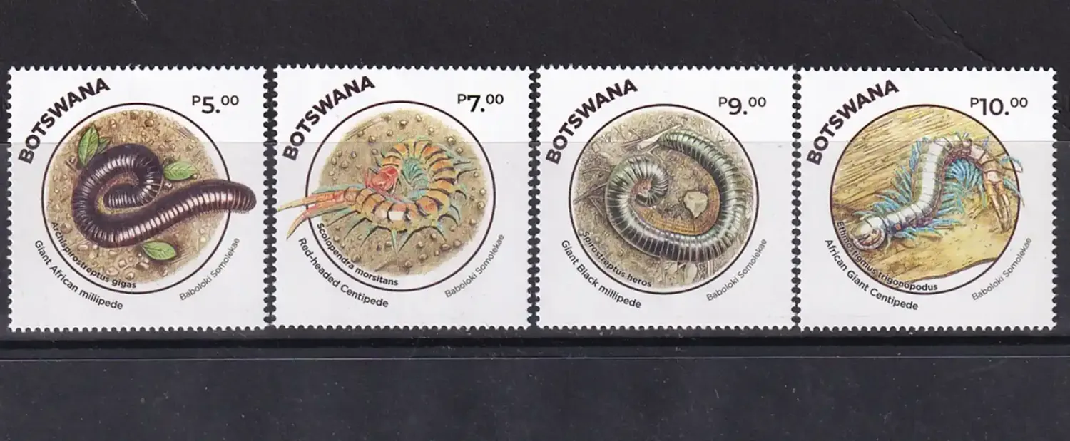 Botswana 2022 Myriapods. MNH(**) Botswana 2022 Myriapods. MNH(**)