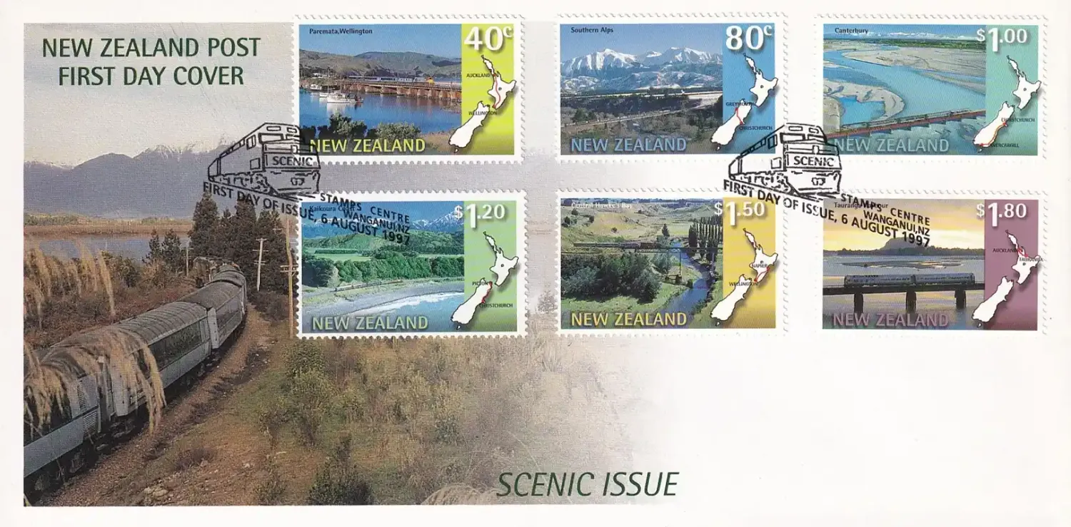 New Zealand 1997 Scenic, Trains. FDC