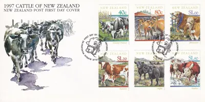 New Zealand 1997 Cattle. FDC New Zealand 1997 Cattle. FDC