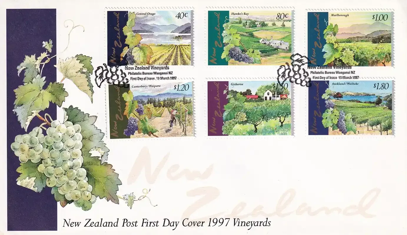 New Zealand 1997 Vineyards, Wine. FDC