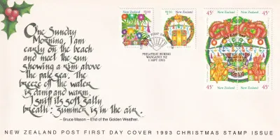 New Zealand 1993 Christmas. FDC New Zealand 1993 Christmas. FDC