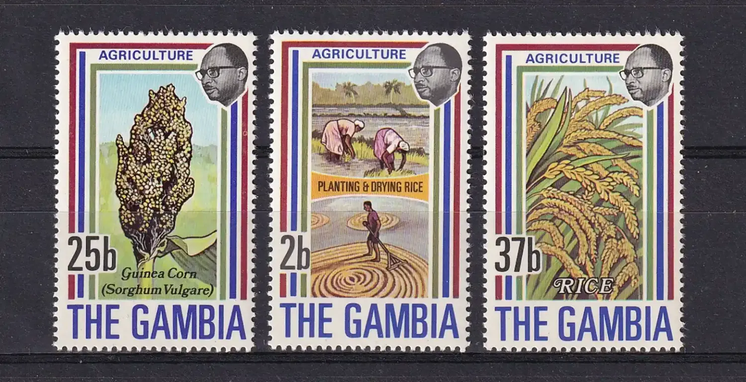 Gambia 1973 Agriculture #1 - 2b-37b (3v)-MNH(**)