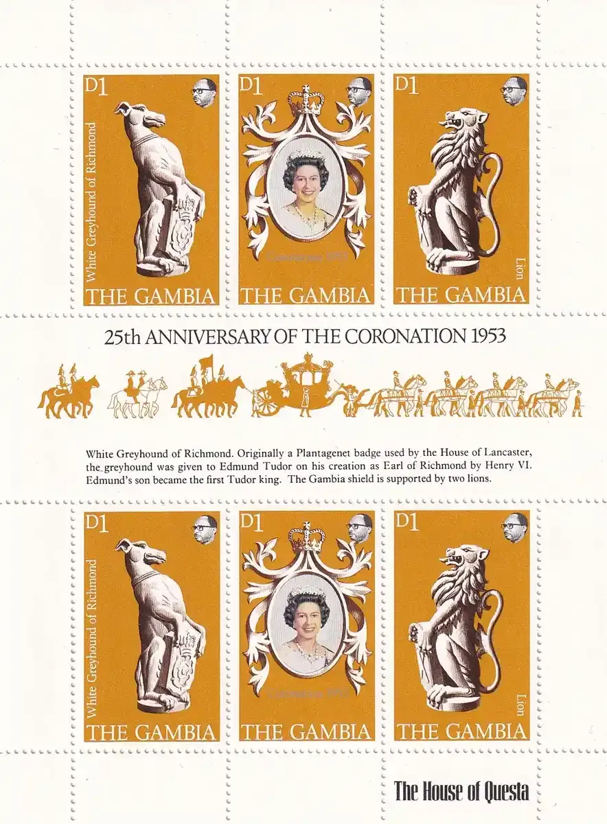 Gambia 1978 QEII Coronation 25th Anniversary (ss/6v)-MNH(**)