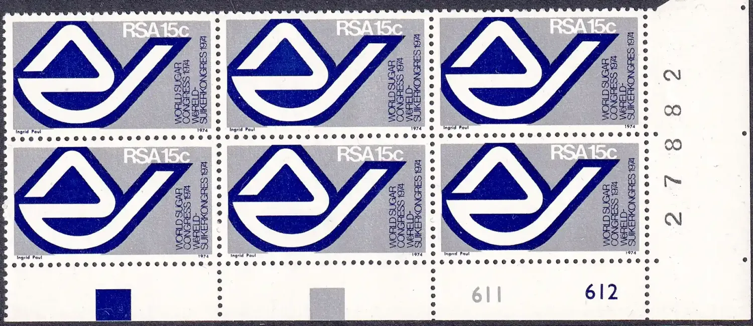 South Africa 1974 The 15th World Sugar Congress, Durban C/Block of 6v-MNH(**) South Africa 1974 The 15th World Sugar Congress, Durban C/Block of 6v-MNH(**)