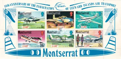Montserrat 1971 Anniv of the Inauguration of LIAT (ss/6v). MNH(**) Montserrat 1971 Anniv of the Inauguration of LIAT (ss/6v). MNH(**)