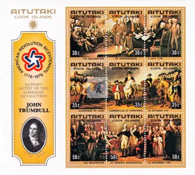 Aitutaki, Cook Islands 1976 The 200th Anniv of the American Revolution - Paintings by John Turnbull (ss/v9) -MNH(**) Aitutaki, Cook Islands 1976 The 200th Anniv of the American Revolution - Paintings by John Turnbull (ss/v9) -MNH(**)
