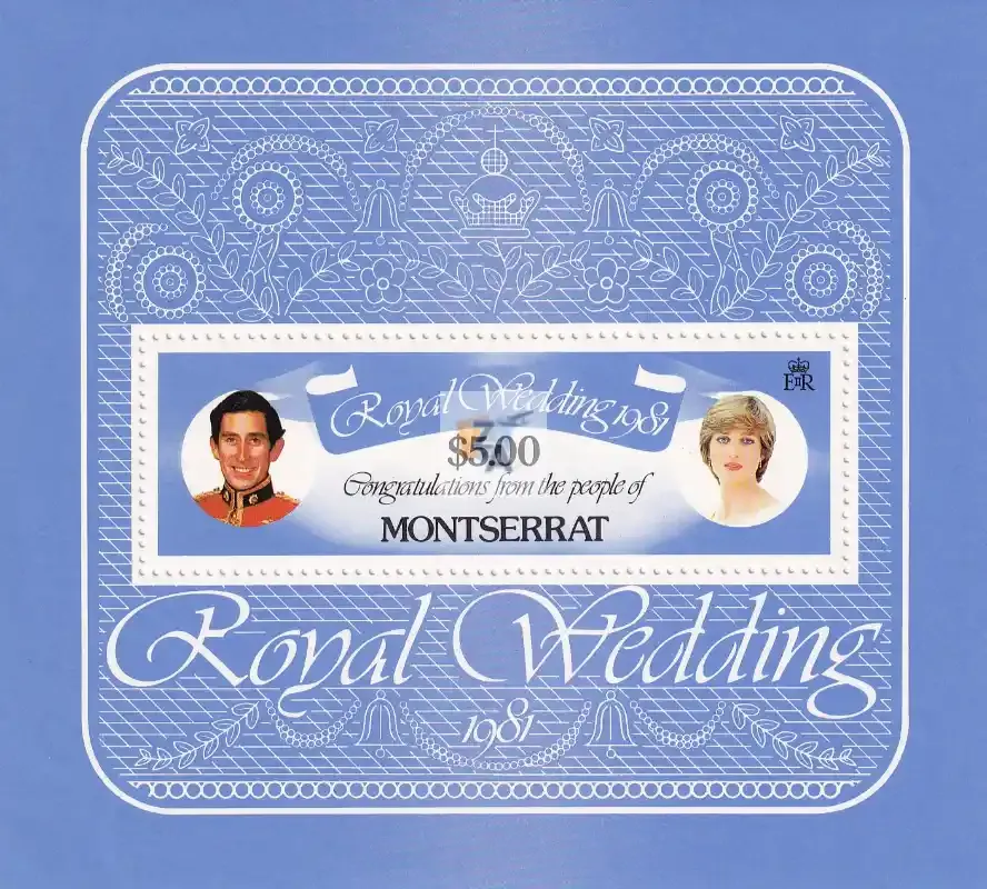 Montserrat 1981 Royal Wedding: Charles and Diana. (ss/v1). MNH(**) Montserrat 1981 Royal Wedding: Charles and Diana. (ss/v1). MNH(**)