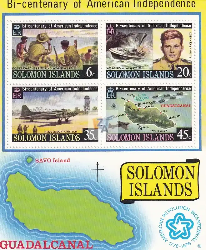 Solomon Islands 1976 The 200th Anniv of the American Revolution (ss/v4). MNH(**) Solomon Islands 1976 The 200th Anniv of the American Revolution (ss/v4). MNH(**)
