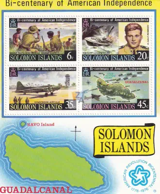 Solomon Islands 1976 The 200th Anniv of the American Revolution (ss/v4). MNH(**) Solomon Islands 1976 The 200th Anniv of the American Revolution (ss/v4). MNH(**)