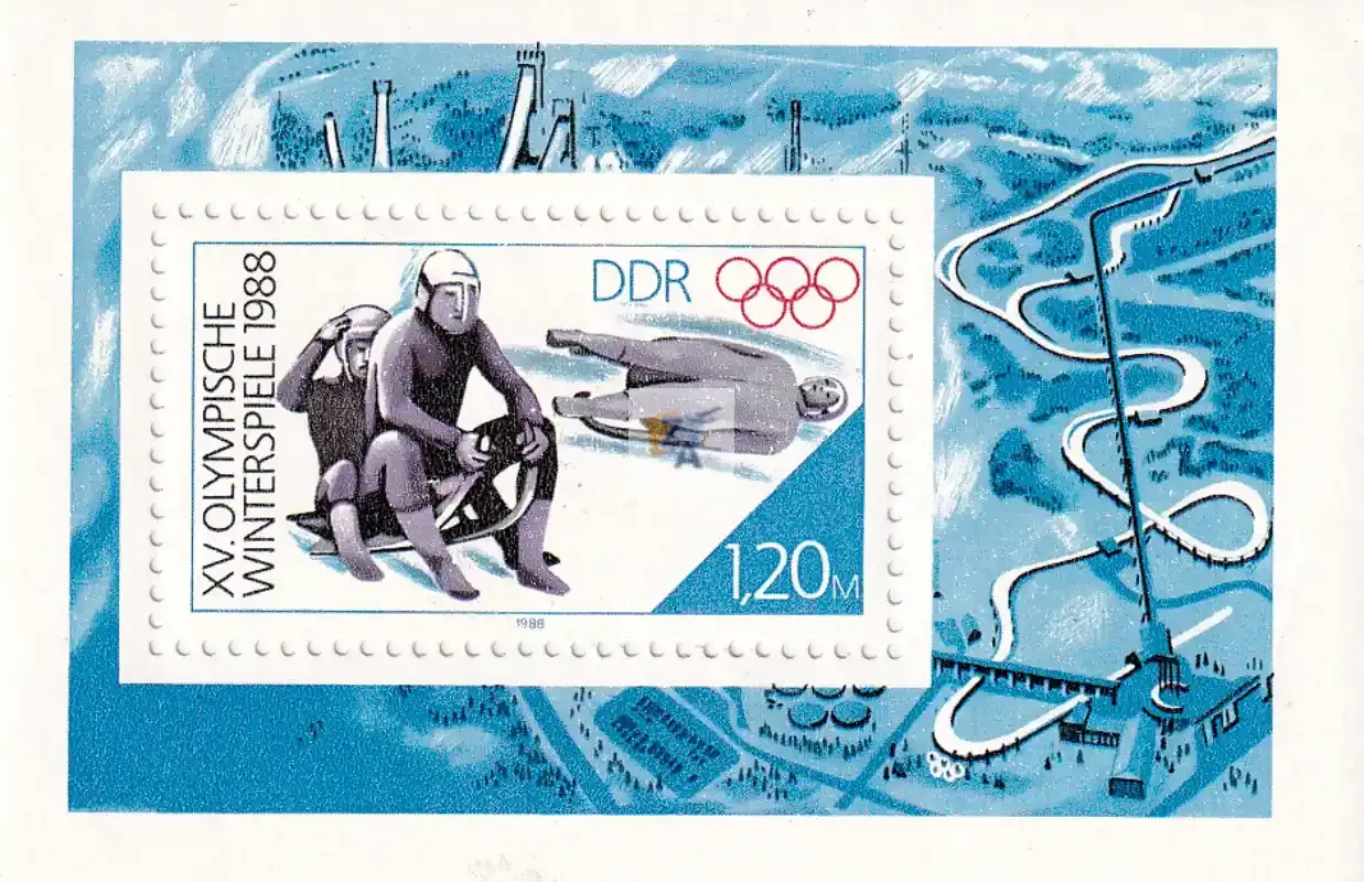 Germany East (DDR) 1988 Winter Olympic Games - Calgary, Canada (ss/v1) - MNH (**)