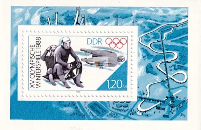Germany East (DDR) 1988 Winter Olympic Games - Calgary, Canada (ss/v1) - MNH (**)