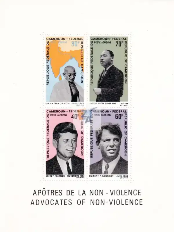 Cameroon 1968 Airmail - "Apostles of Peace", Gandhi, Kennedy. MNH Cameroon 1968 Airmail - "Apostles of Peace", Gandhi, Kennedy. MNH