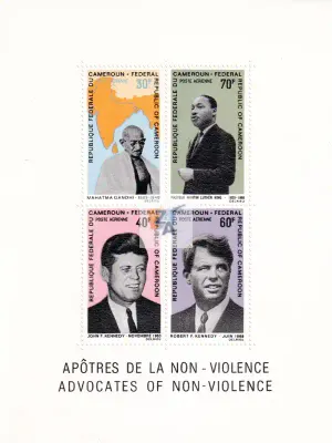 Cameroon 1968 Airmail - "Apostles of Peace", Gandhi, Kennedy. MNH