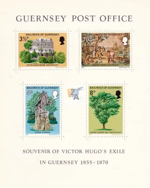 Guernsey 1975 The exile of Victor Hugo on Guernsey (ss/v4). MNH(**) Guernsey 1975 The exile of Victor Hugo on Guernsey (ss/v4). MNH(**)