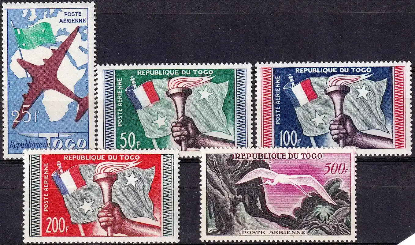 Togo 1959 Airmail - Designs of 1957 in Different Colors. MNH(**) Togo 1959 Airmail - Designs of 1957 in Different Colors. MNH(**)