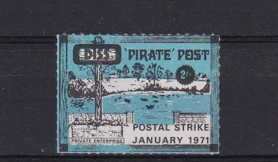 Diss, Norfolk, 1971. The "1971 United Kingdom postal strike". 2/- stamp. MNH (**) Diss, Norfolk, 1971. The "1971 United Kingdom postal strike". 2/- stamp. MNH (**)