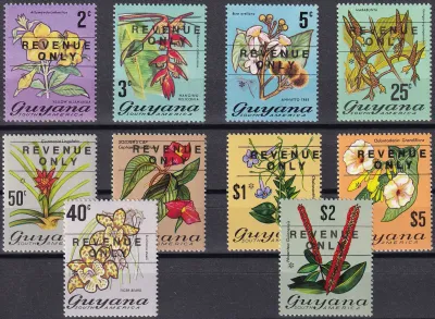 Guyana 1975 Flowering Plants - Overprinted REVENUE ONLY. MNH(**) Guyana 1975 Flowering Plants - Overprinted REVENUE ONLY. MNH(**)