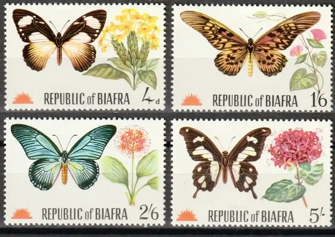 Biafra 1968 Butterflies & Plants. MNH(**) Biafra 1968 Butterflies & Plants. MNH(**)