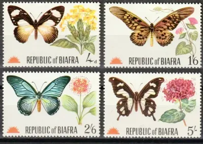 Biafra 1968 Butterflies & Plants. MNH(**) Biafra 1968 Butterflies & Plants. MNH(**)